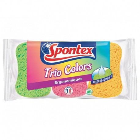 Spontex Eponges Trio Colors Ergonomiques Par 3