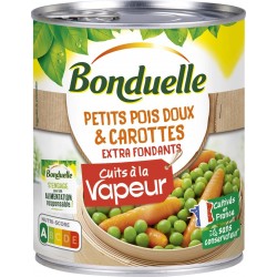 BONDUELLE  VAPEUR PETITS POIS DOUX & CAROTTES extra fondants 530g