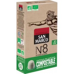 San Marco Café capsules Compatibles Nespresso n°8 bio 10 capsules