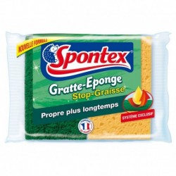 Spontex 3 Gratte-Eponge Stop-Graisse Système Exclusif Par 2