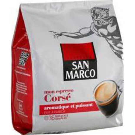 SAN MARCO DOSETTES café moulu pur arabica Corsé X36 250g