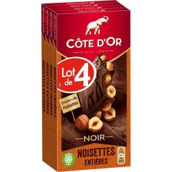Tablette de chocolat Côte d'or Noir noisette 4x180g 720g