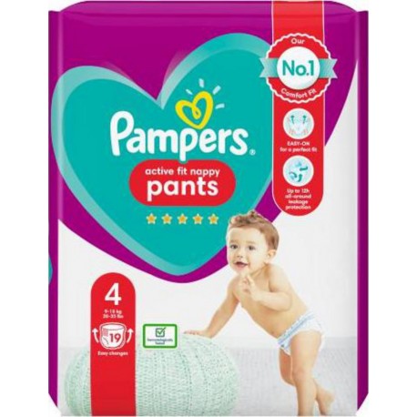 Pampers Culottes Active Fit T4 : 8/14Kg x19 changes