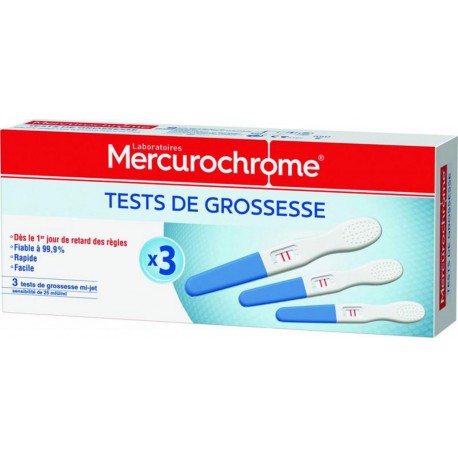 Mercurochrome Tests grossesse x3 boîte 3