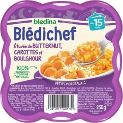 Blédina Blédichef Étuvée de Butternut Carottes et Boulghour 250g