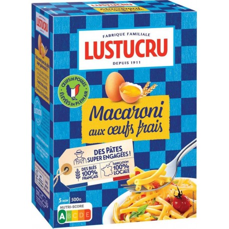 LUSTUCRU MACARONI aux oeufs frais 500g