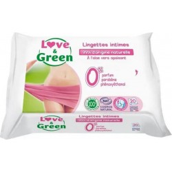Love & Green Lingettes intimes Apaisantes x20