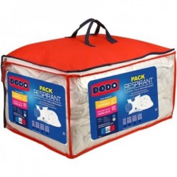 DODO Pack DODO couette + oreiller tempérés RESPIRANT 140x200cm