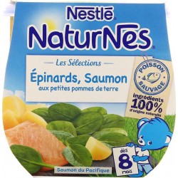 Nestlé Naturnes Les Sélections Épinards Saumon aux Petites Pommes de Terre (dès 8 mois) par 2 pots de 200g (lot de 6 soit 12 pot