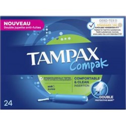 Tampax Tampon Compak Avec applicateur Super x24 boîte 24