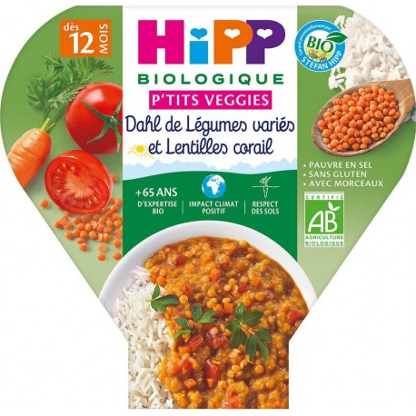 HIPP P'tits veggies dahl de légumes variés et lentilles corail 230g