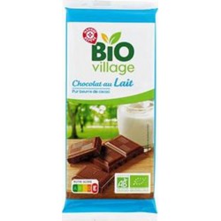 Bio Village Tablette Chocolat au Lait 30% Cacao BIO 100g