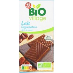 Bio Village Tablette Chocolat au Lait 40% Cacao BIO 100g