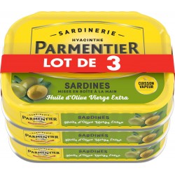 Parmentier Sardines à l’Huile d'Olive Vierge Extra 3x135g 405g