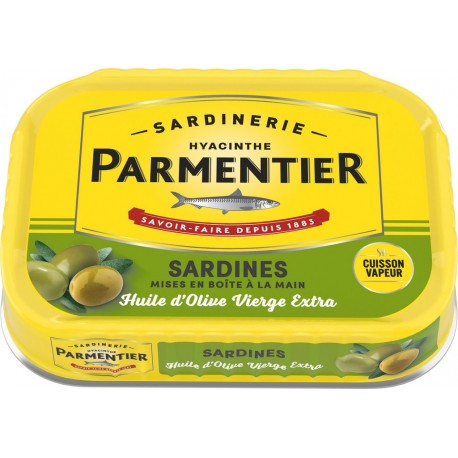 Parmentier Sardines à l'Huile d'Olive Vierge Extra 135g (lot de 4)