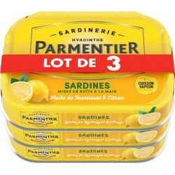 Parmentier Sardines à l’Huile de Tournesol & Citron 3x135g 405g
