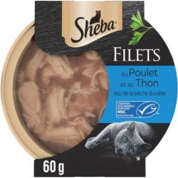 SHEBA pour chat filets au poulet et au thon 60g