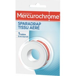 Mercurochrome Sparadrap tissu aéré rouleau 5m x 2.5cm