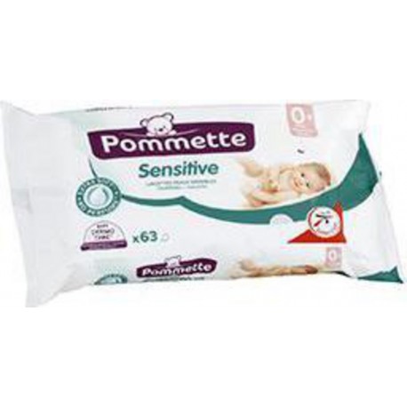 POMMETTE LINGETTE BB SENSITX63 paquet 63 lingettes