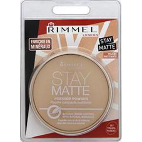 Rimmel Fond de teint Stay Matte transparent 001 poudrier 14g