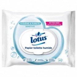 Lotus Papier Toilette Humide Sensitive 42 Lingettes (lot de 12 paquets soit 504 lingettes)