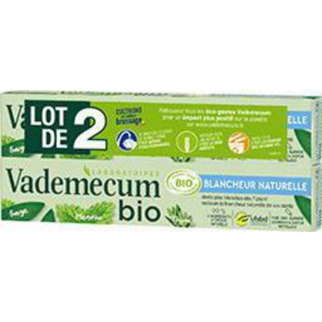 Vademecum Dentifrice Blancheur Thé blanc bio Menthe 2x75ml x2 tubes 75ml