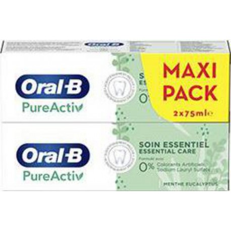 Oral-B Oral B Dentifrice Pureactiv soin essentiel 2x75ml x2x 75ml