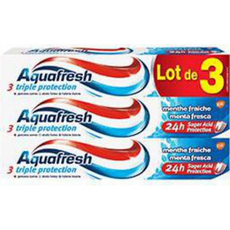 Aquafresh Dentifrice Triple protection Menthe fraîche 3x75ml 3 tubes 75ml