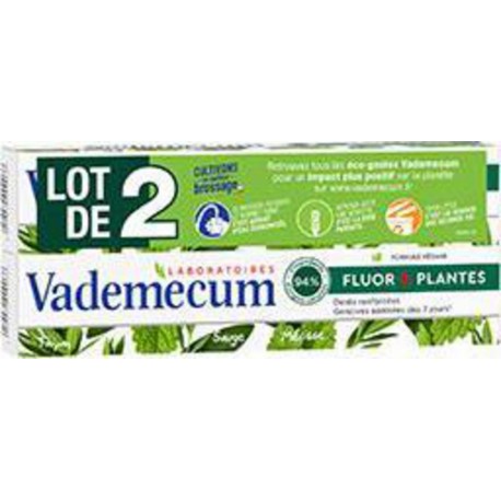 Vademecum Dentifrice Fluor et plantes 2x75ml 2 tubes 75ml