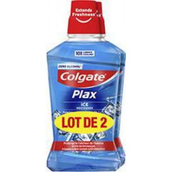 Colgate Bain de bouche Plax Ice Splash 24h 2x500ml x2 flacons 500ml