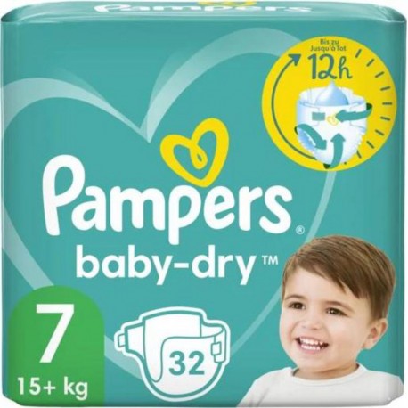 PAMPERS BABY DRY GEANT T7 15Kg+ X32