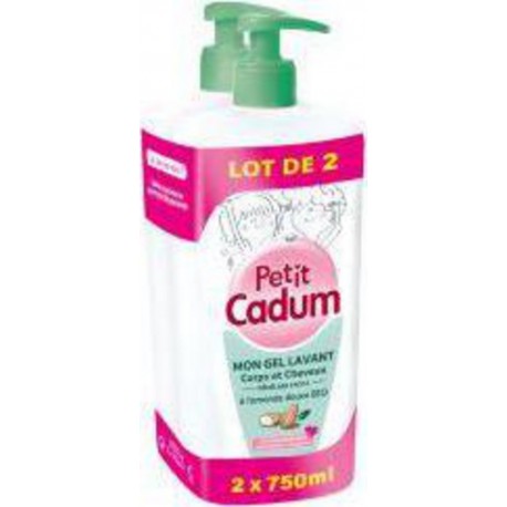 Cadum Gel douche kids Corps cheveux amande 2x750ml x2 flacons 750ml