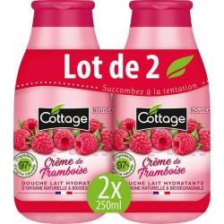 Cottage Douche lait Crème de framboise -2x250ml x2x250ml