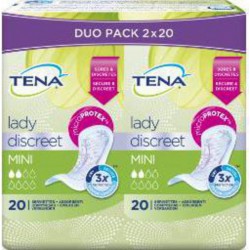 Tena Serviettes hygiéniques Lady Discreet Mini 2x20 2 paquets 20