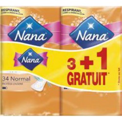 Nana Protège lingerie normal 3x34 + 1x34 offert 3 paquets 34 + 1 offert