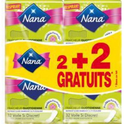 Nana Protège-slips Si Discret Plié 2x32 + 2 offerts 2 boîtes 32 + 2 offertes