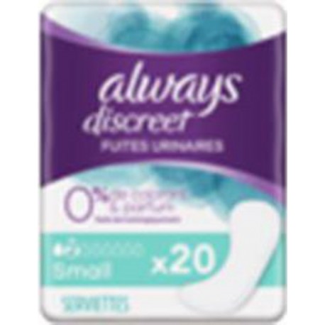 Always Serviette discreet small 0% x20 paquet 20 serviettes