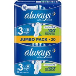 Always Serviettes nuit 20 pièces paquet 20