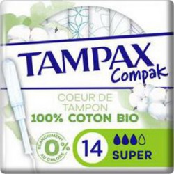 Tampax Tampons avec applicateur Cotton Protection x14 paquet 14 pièces