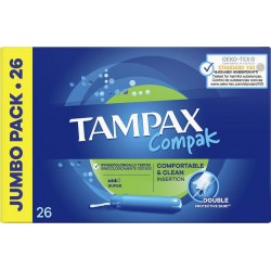 Tampax Tampon Compak Avec application Super x26 boîte 26 pièces - 148g