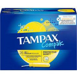 Tampax Tampons Compak Régulier applicateur x26 paquet 26 tampons