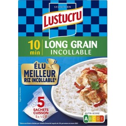Lustucru Riz long grain incollable sachets cuisson 10mn 5x90g 450g (lot de 2)