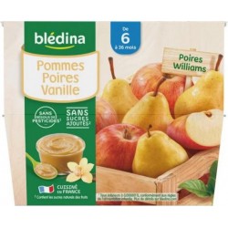 BLEDINA POMMES POIRES VANILLE 8X100g 800g