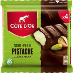 Côte d’Or Barre De Chocolat Noir À La Pistache x4 188g