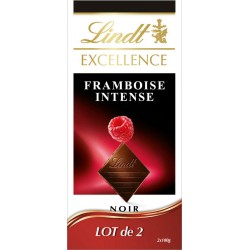Lindt Tablette excellence Chocolat noir framboise 2x100g 200g