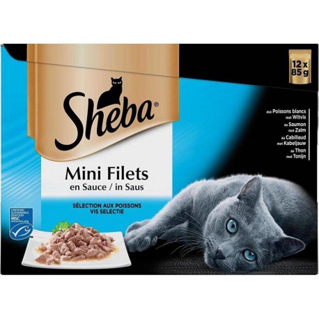 SHEBA Chat Mini Filets Saveur Océane 12x85g