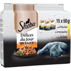 Sheba Délices du jour en sauce à la volaille 15x50g 750g
