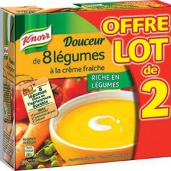 Knorr Soupe Douceur 8 légumes A la crème fraîche 2x50cl 1L