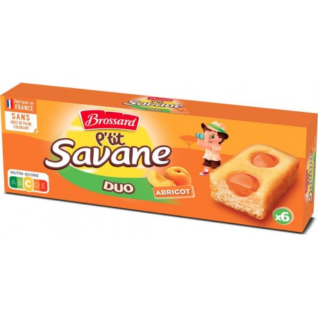 Brossard P'tit Savane Duo abricot 6x25g 150g