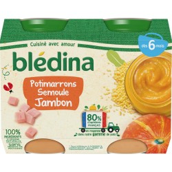 Blédina Petit pot 6 mois Potimarrons jambon 2x200g 400g